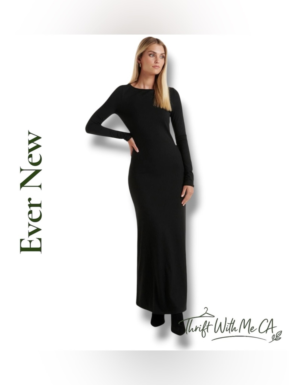 NEW | Black Long Sleeve Maxi Dress Ever New